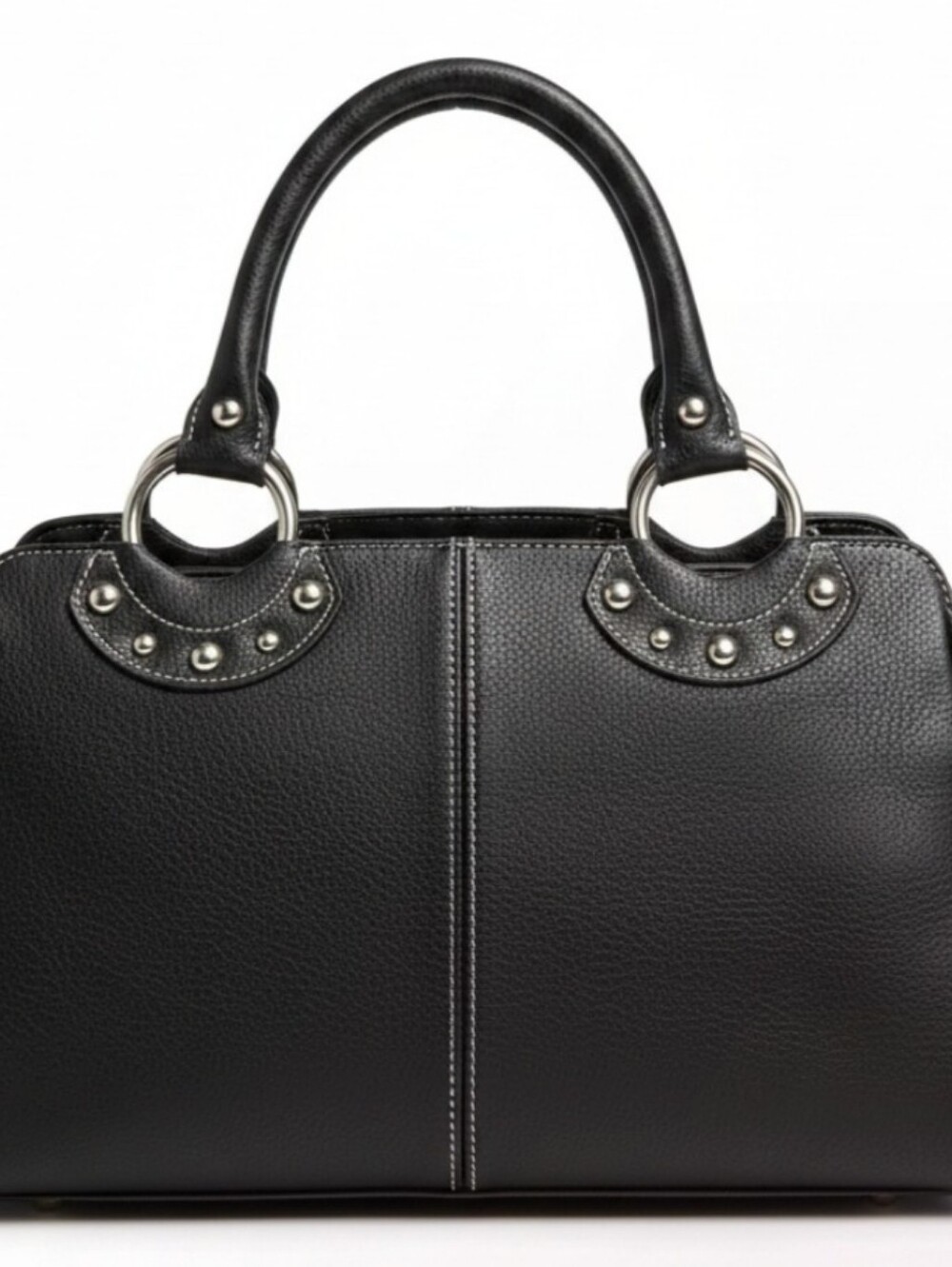 Kathy Van Zeeland Black Studded Satchel